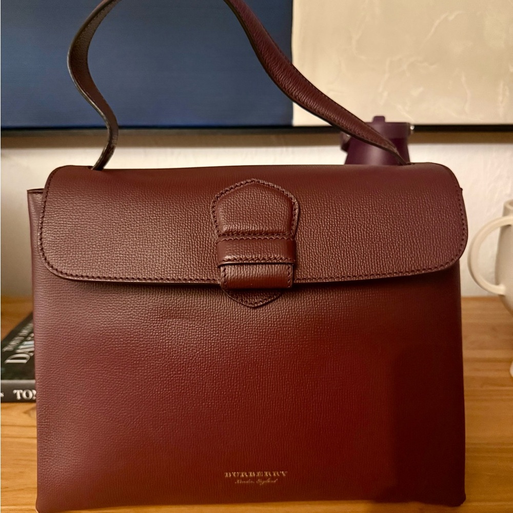 Burberry Burgundy Leather Handbag